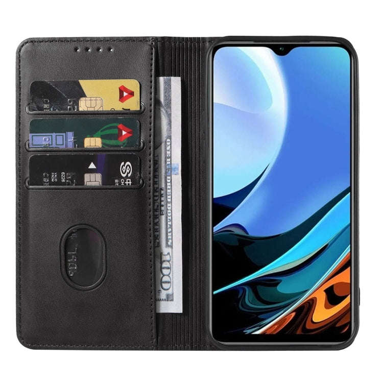 For Xiaomi Redmi 9T Magnetic Closure Leather Phone Case(Black)