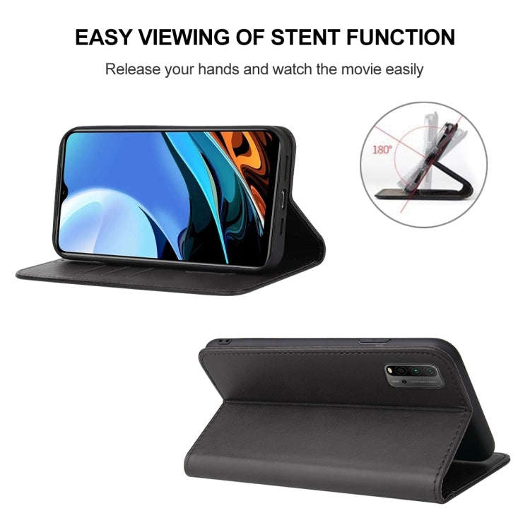 For Xiaomi Redmi 9T Magnetic Closure Leather Phone Case(Black)