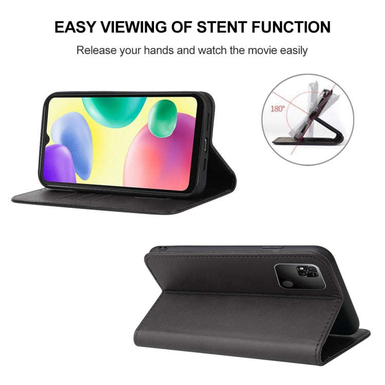 For Xiaomi Redmi 10A Magnetic Closure Leather Phone Case(Black)