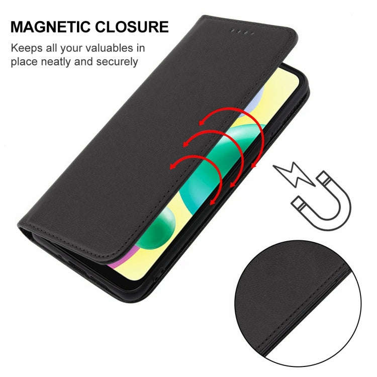 For Xiaomi Redmi 10A Magnetic Closure Leather Phone Case(Black)