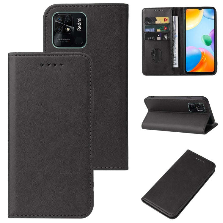 For Xiaomi Redmi 10C Magnetic Closure Leather Phone Case(Black)