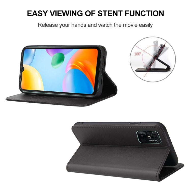 For Xiaomi Redmi 10C Magnetic Closure Leather Phone Case(Black)