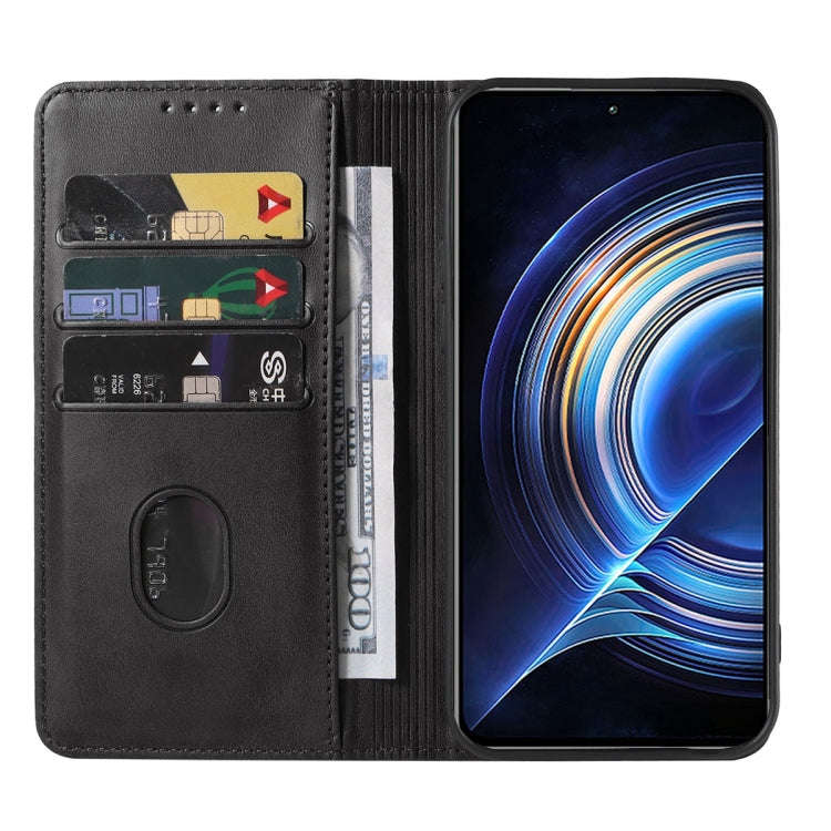 For Xiaomi Redmi K50 Magnetic Closure Leather Phone Case(Black)