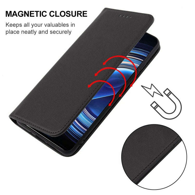 For Xiaomi Redmi K50 Magnetic Closure Leather Phone Case(Black)