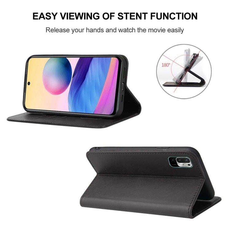 For Xiaomi Redmi Note 10 JE Magnetic Closure Leather Phone Case(Black)