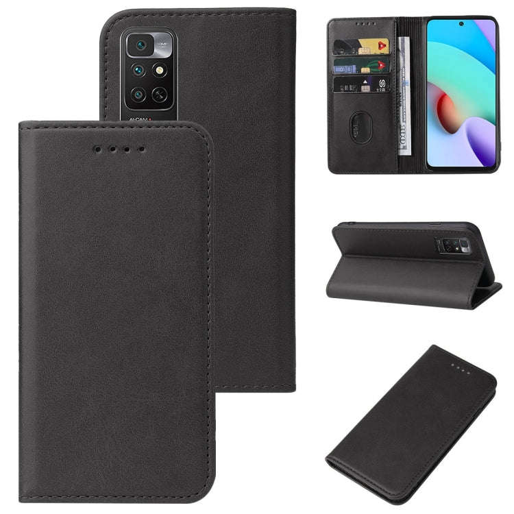 For Xiaomi Redmi Note 11 4G Magnetic Closure Leather Phone Case(Black)