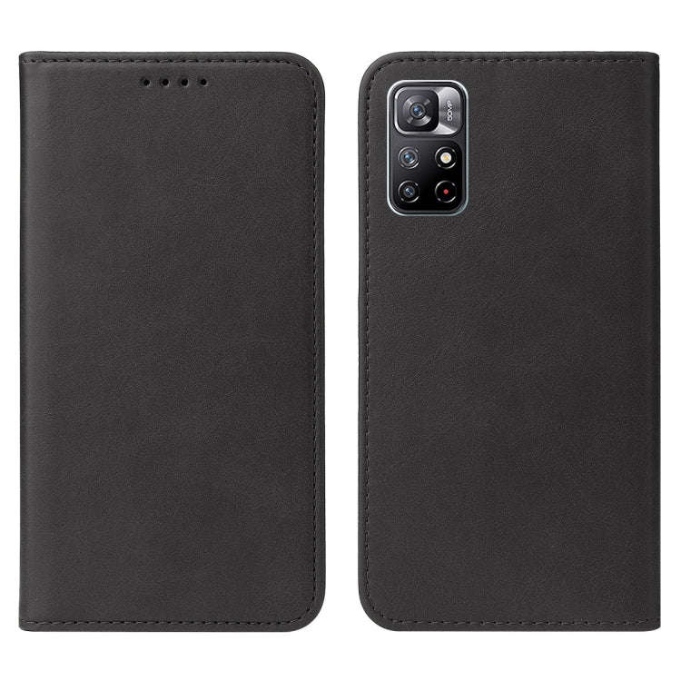 For Xiaomi Redmi Note 11S 5G Magnetic Closure Leather Phone Case(Black)