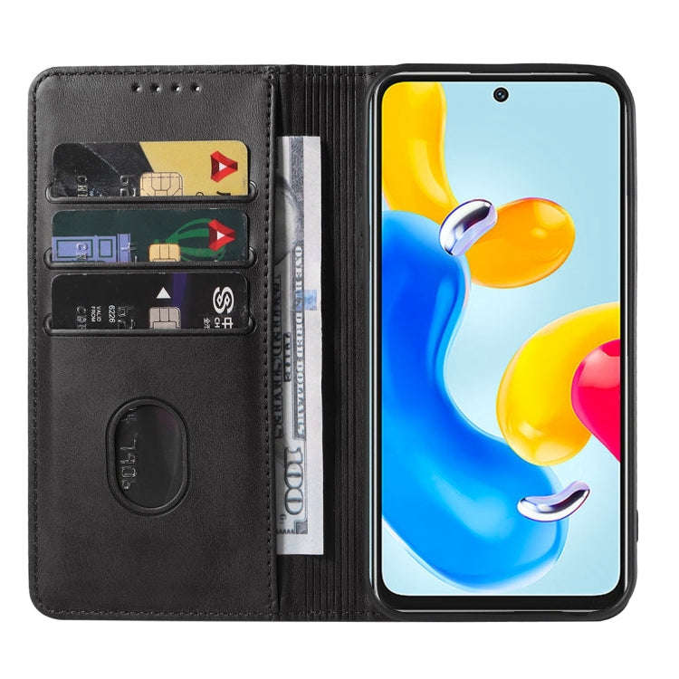 For Xiaomi Redmi Note 11S 5G Magnetic Closure Leather Phone Case(Black)