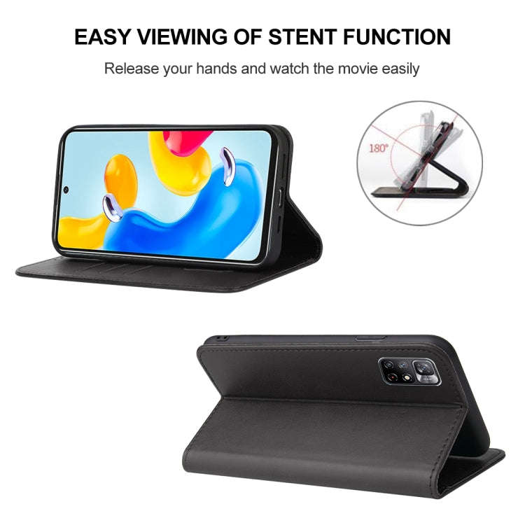 For Xiaomi Redmi Note 11S 5G Magnetic Closure Leather Phone Case(Black)