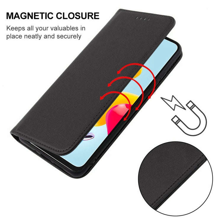 For Xiaomi Redmi Note 11S 5G Magnetic Closure Leather Phone Case(Black)