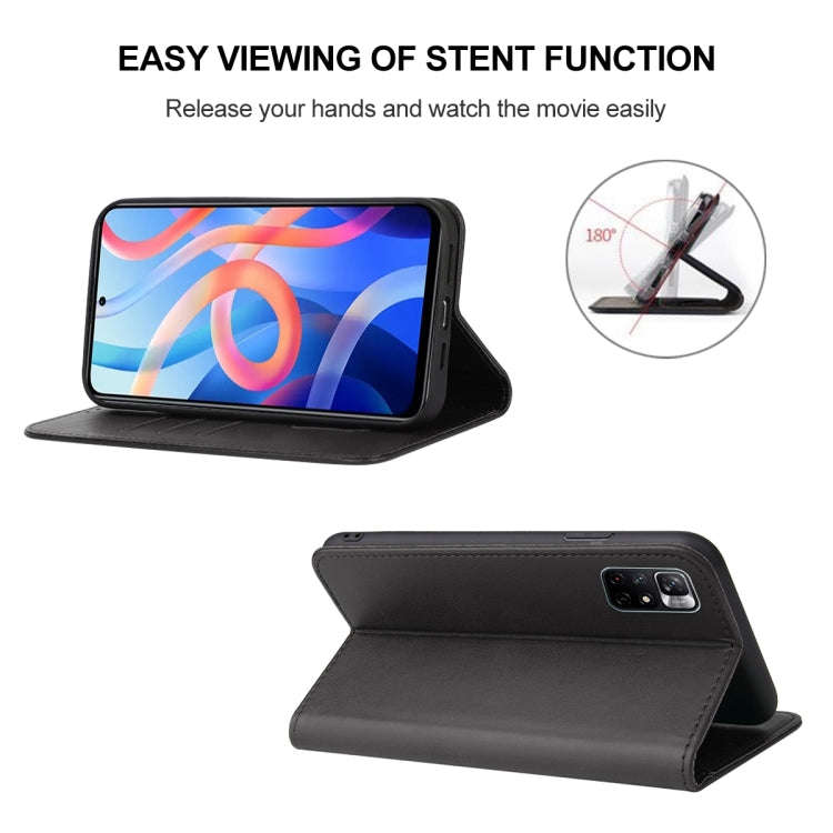 For Xiaomi Redmi Note 11T 5G Magnetic Closure Leather Phone Case(Black)