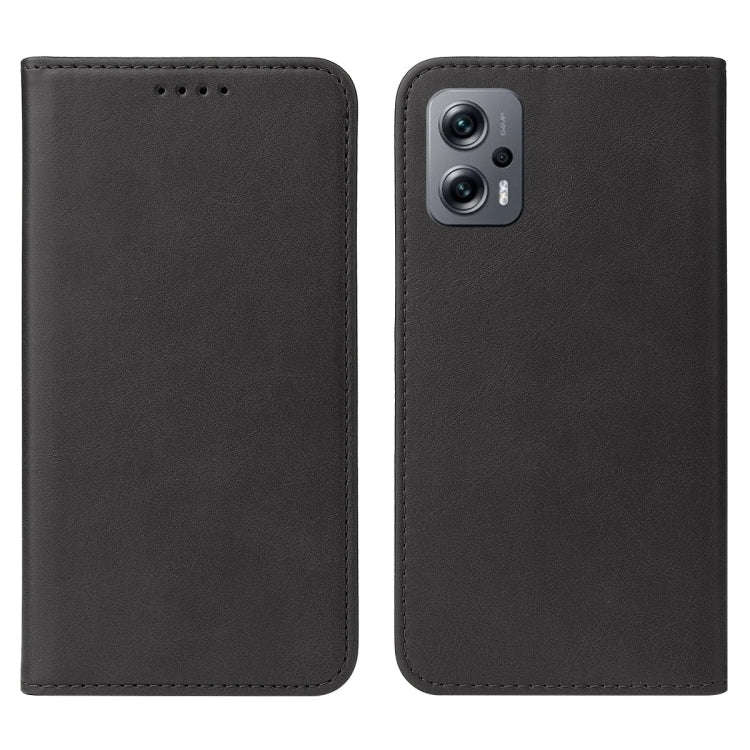 For Xiaomi Redmi Note 11T Pro+ Magnetic Closure Leather Phone Case(Black)