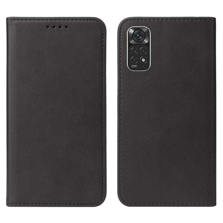 For Xiaomi Redmi Note 11 Global Magnetic Closure Leather Phone Case(Black)