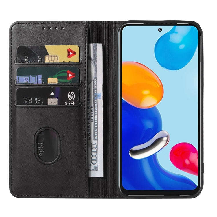For Xiaomi Redmi Note 11 Global Magnetic Closure Leather Phone Case(Black)