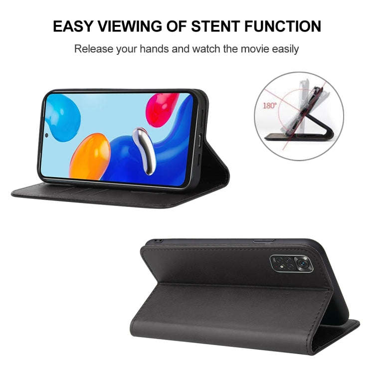 For Xiaomi Redmi Note 11 Global Magnetic Closure Leather Phone Case(Black)
