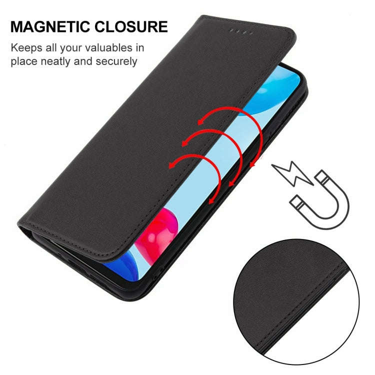 For Xiaomi Redmi Note 11 Global Magnetic Closure Leather Phone Case(Black)