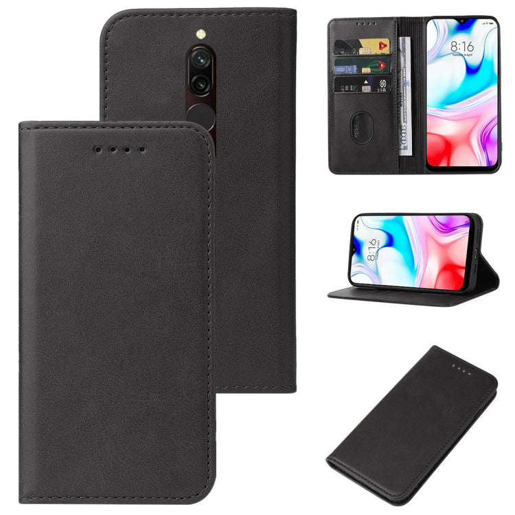 For Xiaomi Redmi 8 Magnetic Closure Leather Phone Case(Black)