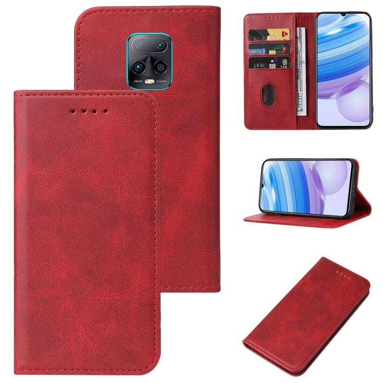 For Xiaomi Redmi 10X Pro 5G Magnetic Closure Leather Phone Case(Red)