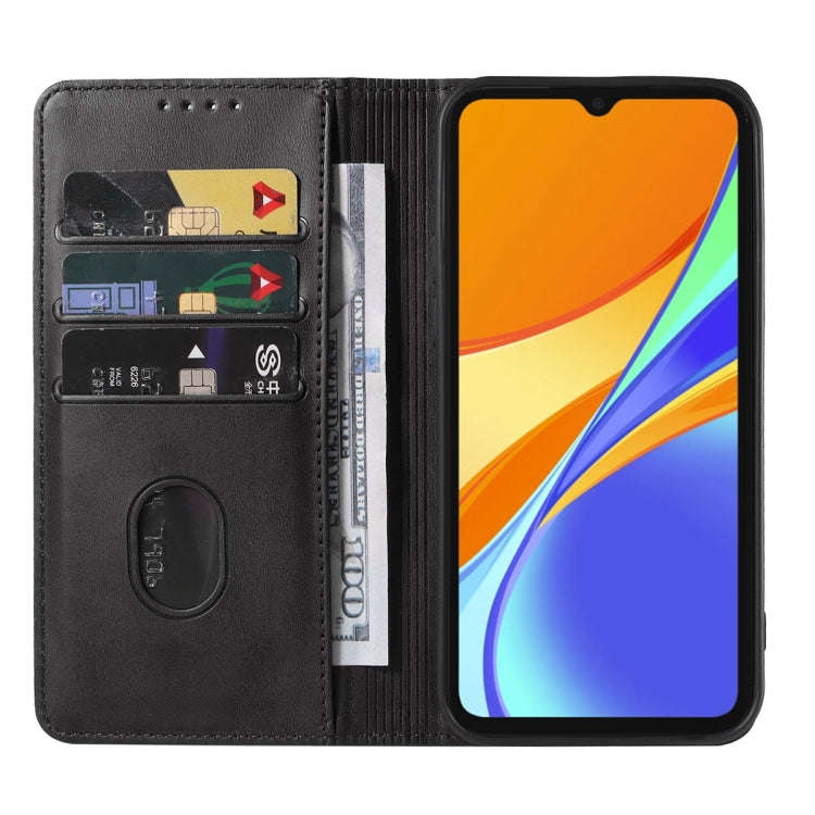 For Xiaomi Redmi 9C Magnetic Closure Leather Phone Case(Black)