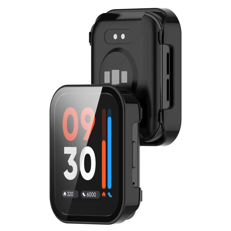 For Realme Watch 3 Tempered Glass Film PC Watch Case(Black)