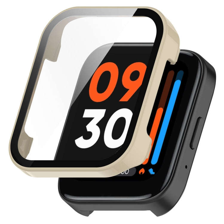For Realme Watch 3 Tempered Glass Film PC Watch Case(Ivory White)