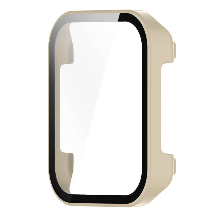 For Realme Watch 3 Tempered Glass Film PC Watch Case(Ivory White)