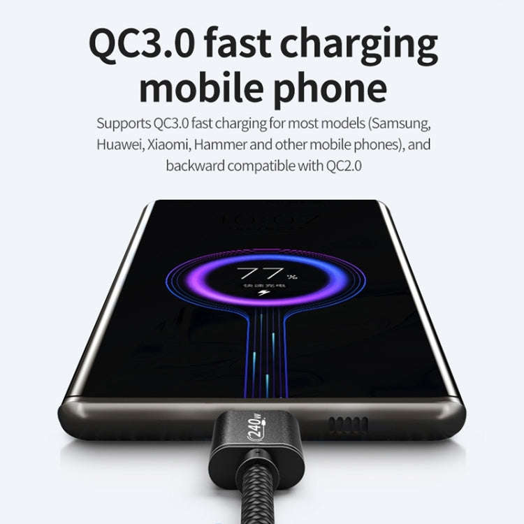 PD240W USB-C / Type-C to Type-C Fast Charging Data Cable, Length:1m(Black)