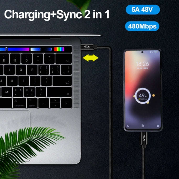 PD240W USB-C / Type-C to Type-C Fast Charging Data Cable, Length:1m(Black)