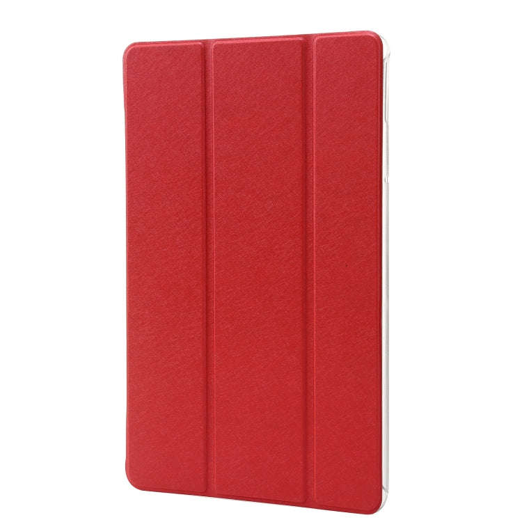 For Huawei MatePad Pro 11 2022 Silk Texture Leather Tablet Case with Three-folding Holder(Red)