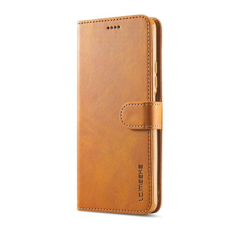 For Xiaomi Redmi Note 11E 5G LC.IMEEKE Calf Texture Leather Phone Case(Brown)