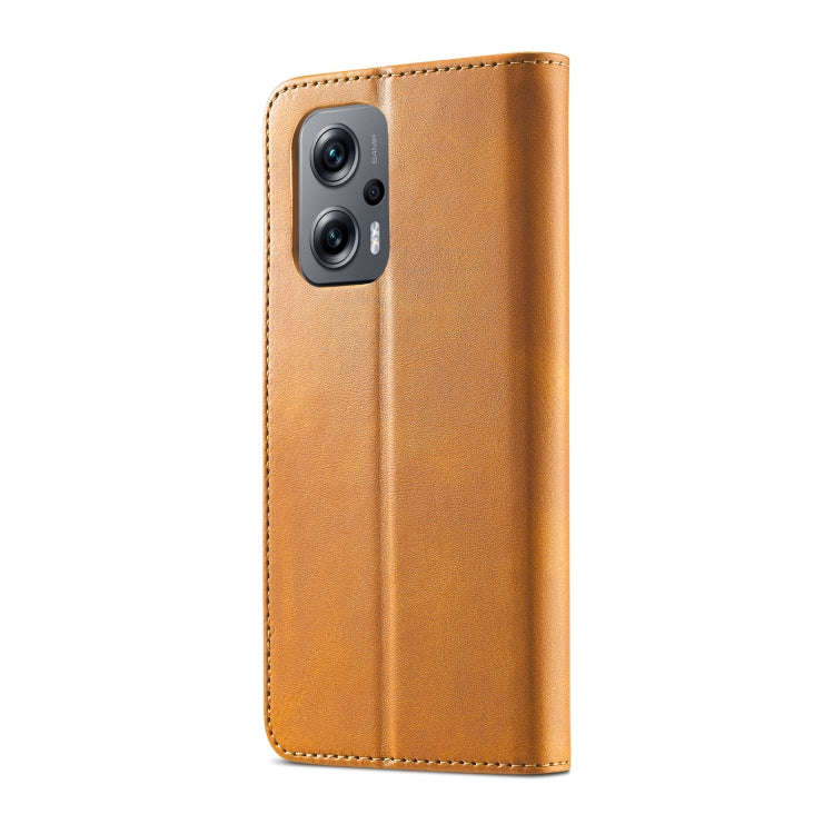 For Xiaomi Redmi Note 11E 5G LC.IMEEKE Calf Texture Leather Phone Case(Brown)