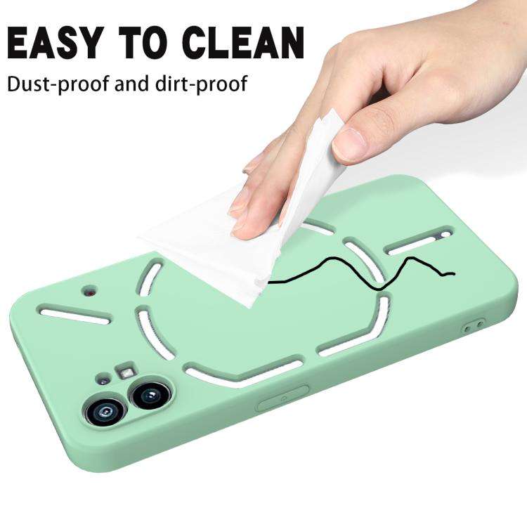 For Nothing Phone 1 Pure Color Liquid Silicone Shockproof Phone Case(Green)