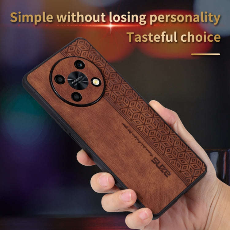 For Huawei Enjoy 50 Pro / nova Y90 AZNS 3D Embossed Skin Feel Phone Case(Brown)