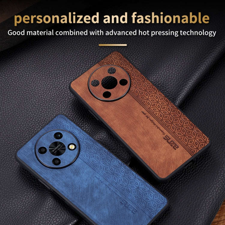For Huawei Enjoy 50 Pro / nova Y90 AZNS 3D Embossed Skin Feel Phone Case(Brown)