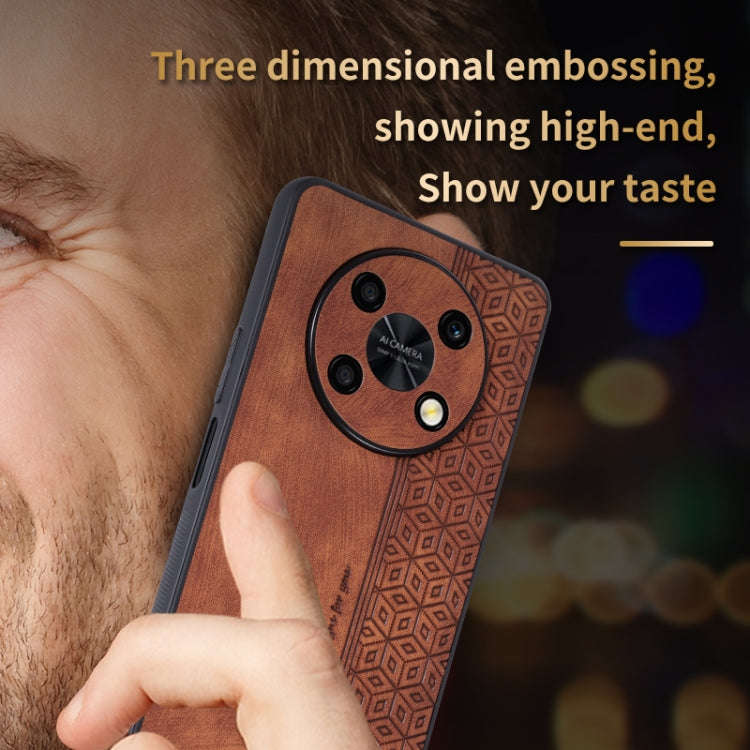 For Huawei Enjoy 50 Pro / nova Y90 AZNS 3D Embossed Skin Feel Phone Case(Brown)