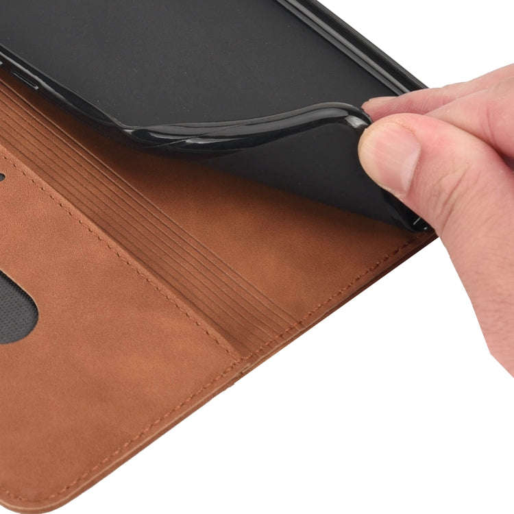 For Asus Zenfone 9 Skin Feel Splicing Leather Phone Case(Brown)