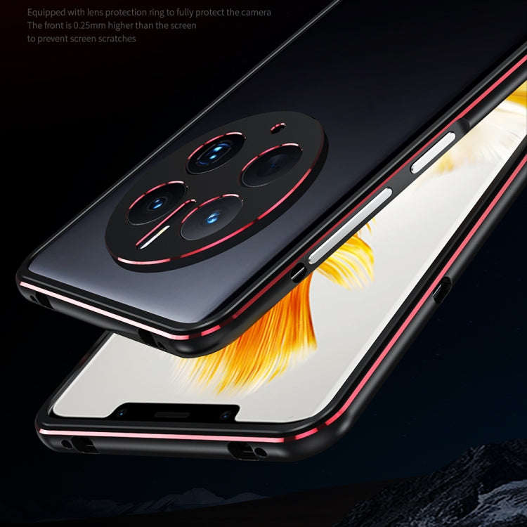 For Huawei Mate 50 Pro LK Aurora Metal Phone Frame with Lens Cover(Black Silver)
