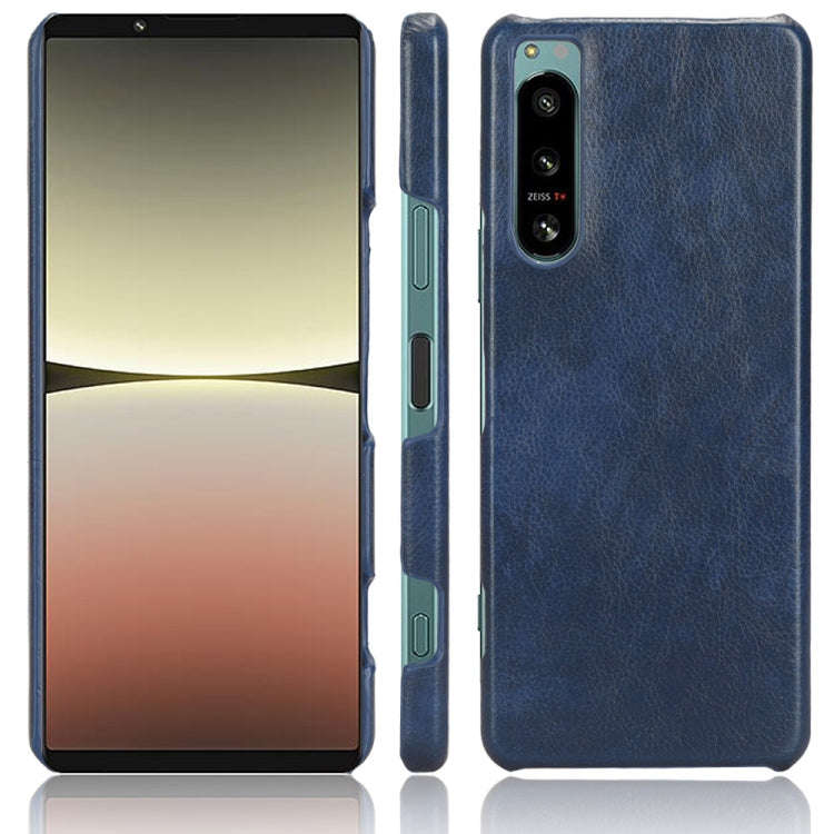 For Sony Xperia 5 IV Shockproof Litchi Texture PC + PU Case(Blue)