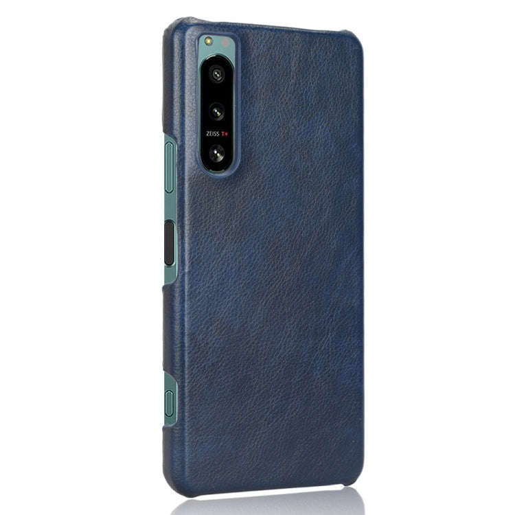 For Sony Xperia 5 IV Shockproof Litchi Texture PC + PU Case(Blue)