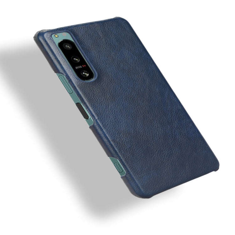For Sony Xperia 5 IV Shockproof Litchi Texture PC + PU Case(Blue)