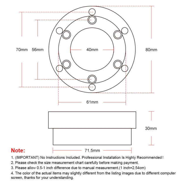 For Logitech G29 G920 G923 70mm Gaming Steering Wheel Adapter(Silver)