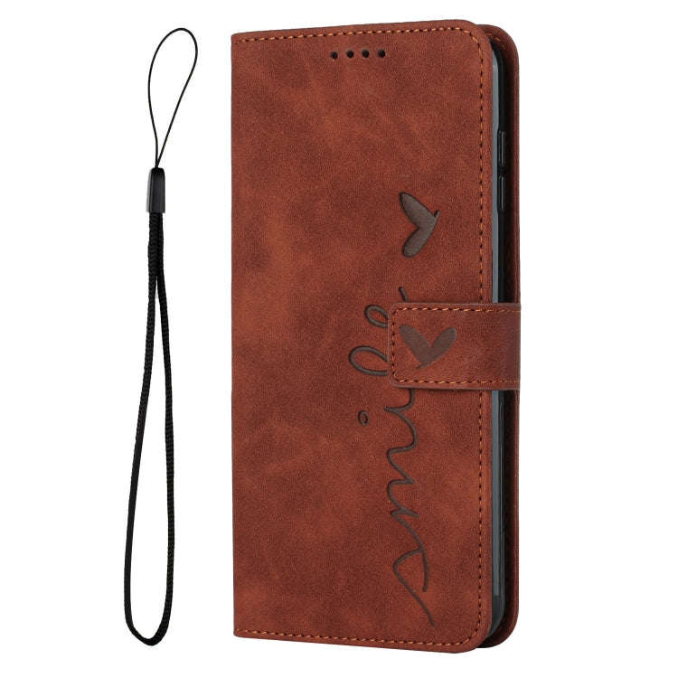 For Xiaomi Redmi A1 Skin Feel Heart Pattern Leather Phone Case(Brown)