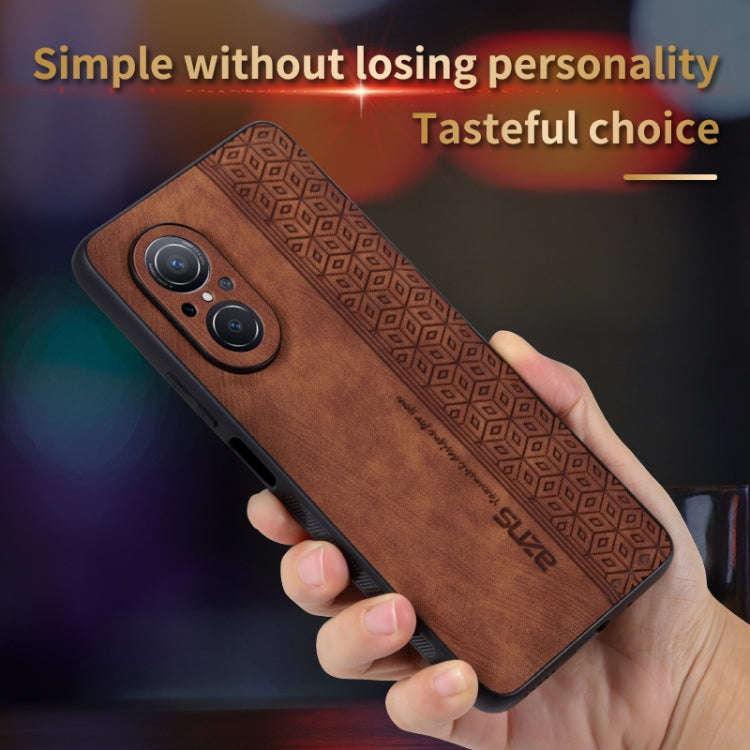 For Huawei nova 9 SE / Honor 50 SE AZNS 3D Embossed Skin Feel Phone Case(Brown)
