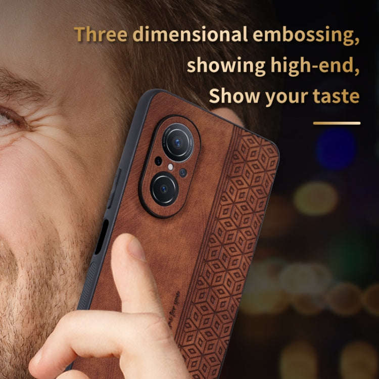 For Huawei nova 9 SE / Honor 50 SE AZNS 3D Embossed Skin Feel Phone Case(Brown)