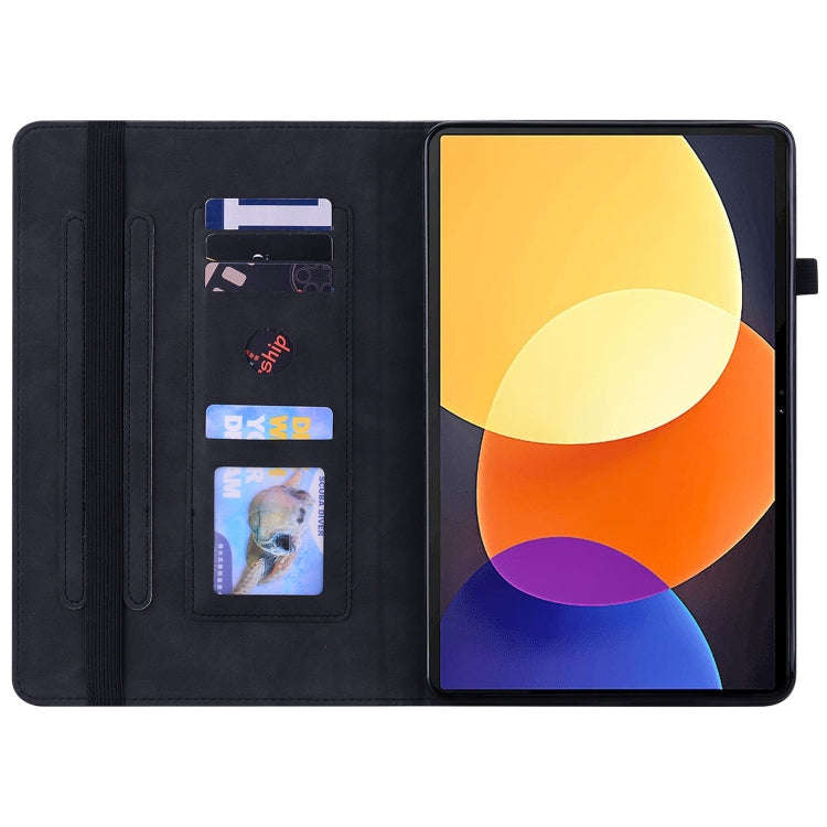 For Xiaomi Redmi Pad Skin Feel Solid Color Zipper Leather Tablet Case(Black)