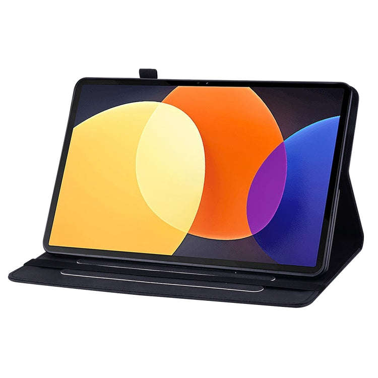 For Xiaomi Redmi Pad Skin Feel Solid Color Zipper Leather Tablet Case(Black)