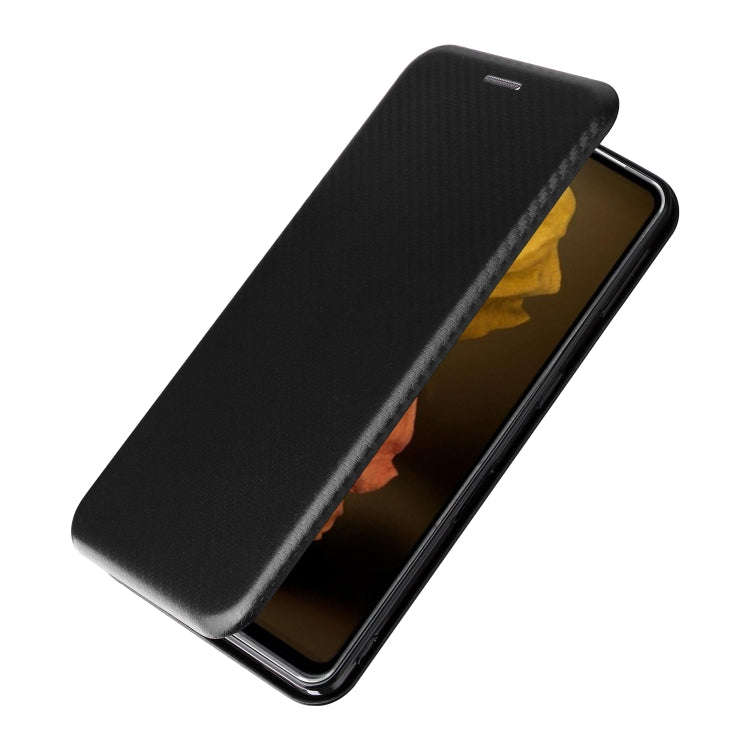 For Sharp Aquos Sense7 Plus Carbon Fiber Texture Flip Leather Phone Case(Black)