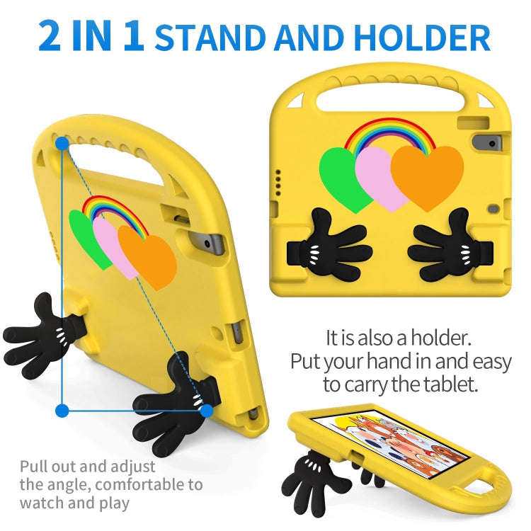 For Lenovo Tab B10 10.1 2020 Love Small Palm Holder EVA Tablet Case(Yellow)