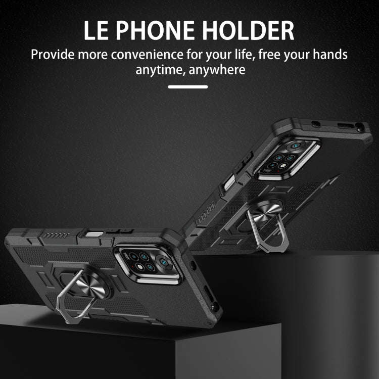 For Xiaomi Redmi Note 11 Global Ring Holder Armor Hybrid Phone Case(Black)