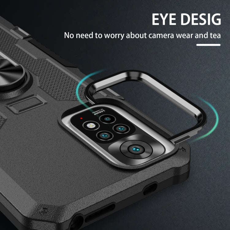 For Xiaomi Redmi Note 11 Global Ring Holder Armor Hybrid Phone Case(Black)